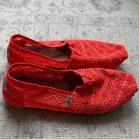 Bright orange crochet Tom sneakers - Picture 3 of 6